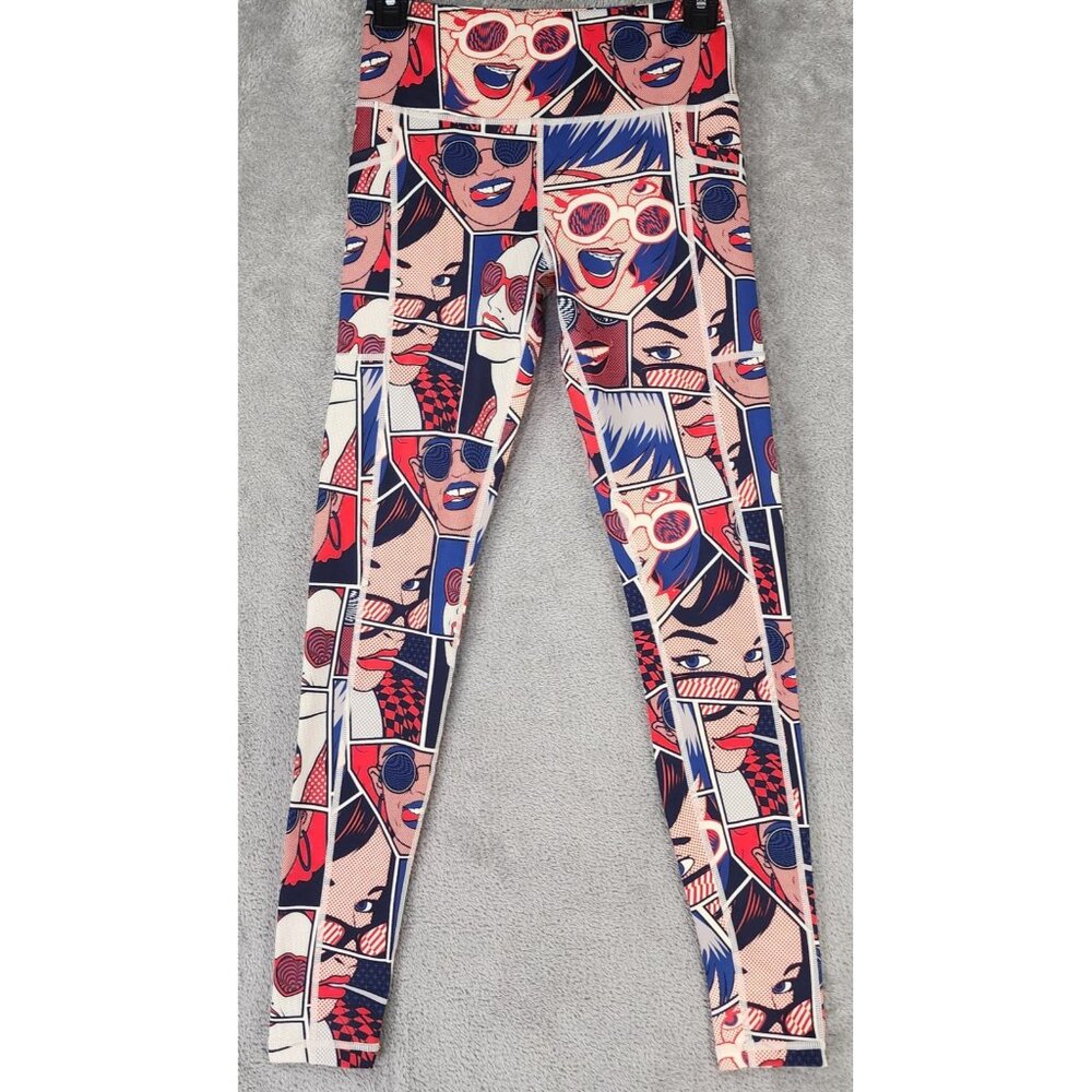 CVG Constantly Varied Gear Capri Leggings Womens XS Pop Art Squat Proof Apparel‎
